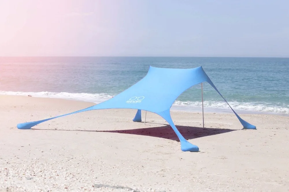 Портативный беседка ветрозащитный пляж навес и беседка палатка-210X210-с песочными якорями. Идеальный навес солнцезащитный тент