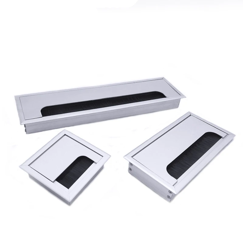 Aluminum Alloy Square Wire Hole Cover Desktop Computer Desk Threading