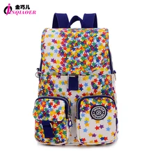 JINQIAOER Mochilas mujer Wasserdichte Nylon Flap Rucksack Sterne Druck Frauen Kleinen Rucksack Schultaschen Mode Crossbody-tasche