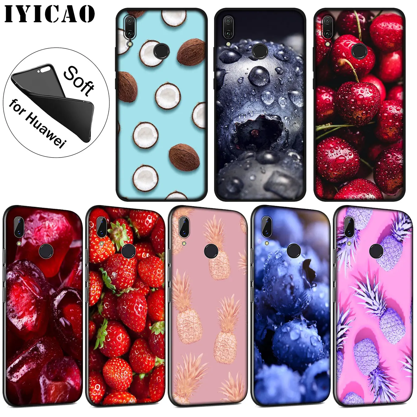 

IYICAO Pomegranate fruit summer fruit Soft Silicone Case for Huawei P30 P20 Pro P10 P9 P8 Lite Mini 2017 2016 P smart Z 2019