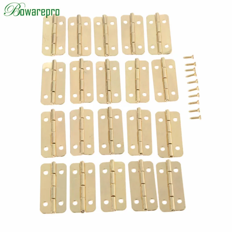 

bowarepro 12Pcs Furniture Hinges for Box Door Butt Decorative Small Hinge for Cabinet Drawer Furniture Hardware+ Screws 37x17mm