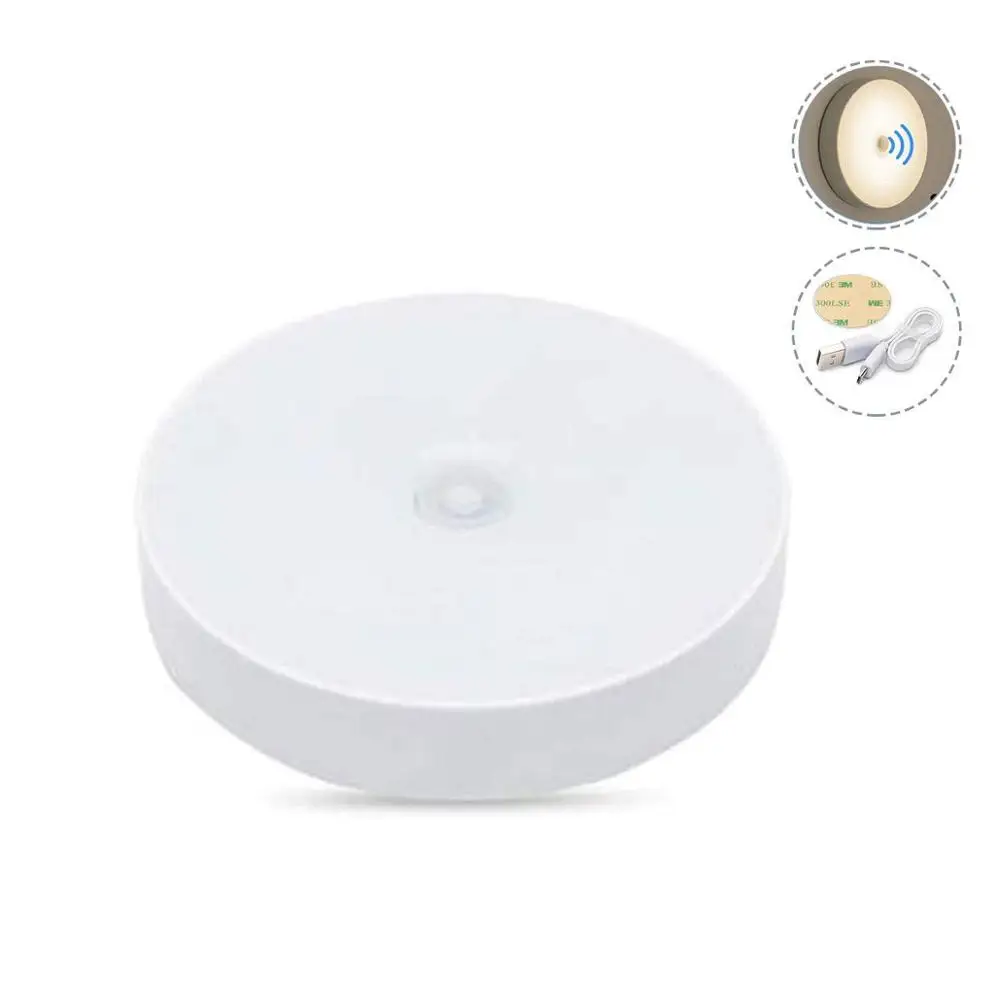 

Motion Sensor Light USB Rechargeable LED Night lamp Cordless Stick-on Anywhere Closet Lights Stair Lights for Hallway Bathroom