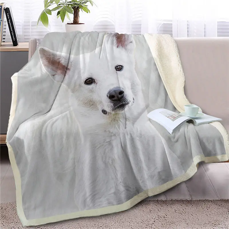 Blesslighting Papillon покрывало для собак, покрывало на кровать, диван, 3D животное, шерпа, Флисовое одеяло, белые покрывала для домашних животных, пушистое тонкое одеяло 150x200 - Цвет: Dog 3
