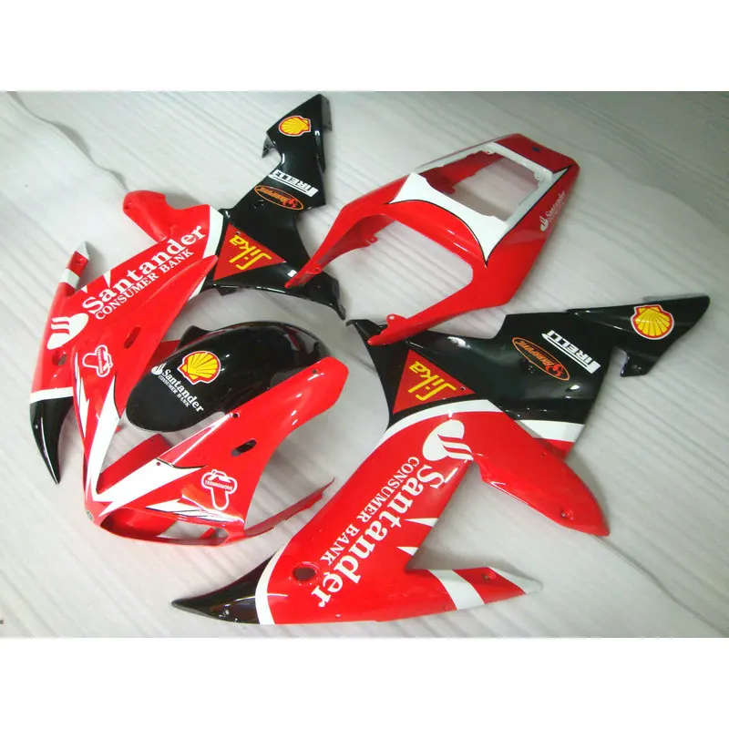 

Custom injection fairings kit for YAMAHA R1 2002 2003 YZF R1 02 03 red santander motorcycle body repair fairing kits