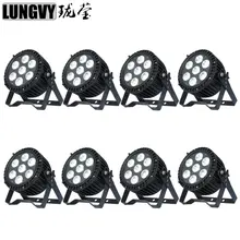 8 шт./лот 7x18 Вт 6 в 1 RGBWA УФ DMX декорационные светодиодные светильники Par может Led Par свет 6/10 каналов наружное освещение