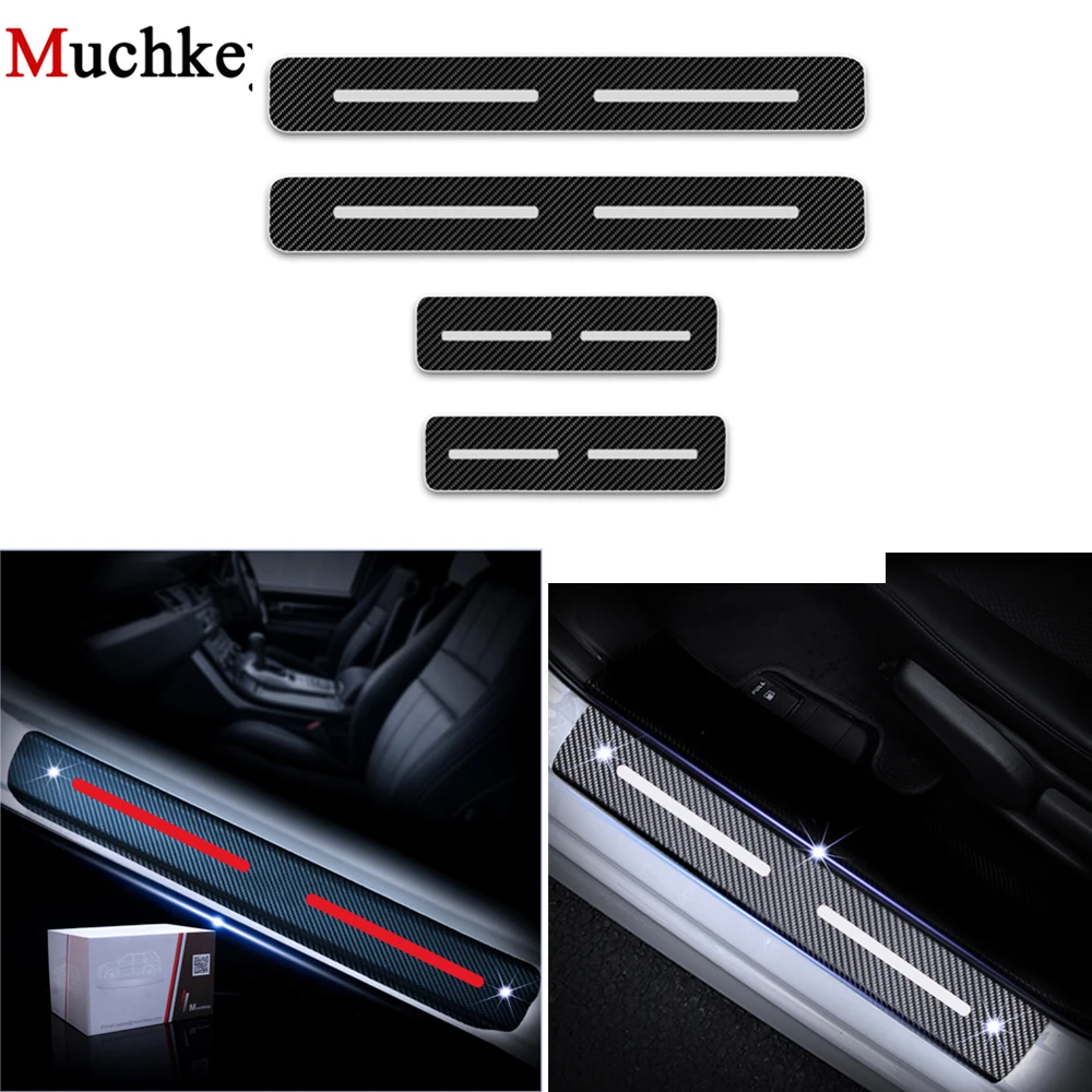 

4D Carbon Fiber Sticker For Nissan MAXIMA 2009 To 2014 Auto Accessories 4Pcs Car Door Sill Protector Scuff Plate Stickers