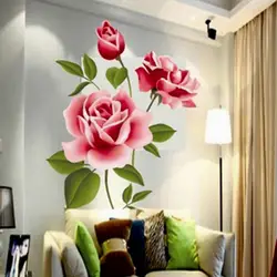 DIY Романтическая любовь 3D розовая Цветочная стена наклейки легко удаляемая Наклейка дома Гостиная кровать Декор Art подарок на день матери