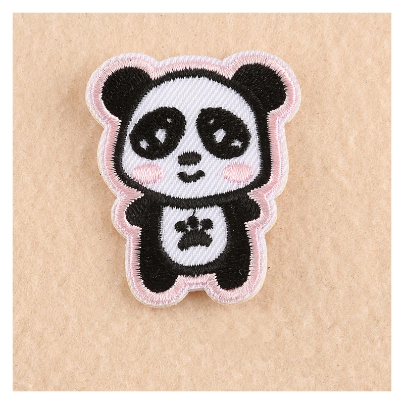 

1 PCs Cute Cartoon Bear Panda Patches Iron On Embroidered Patch For Clothing Stick On Badge Paste For Clothes Sew On Bags