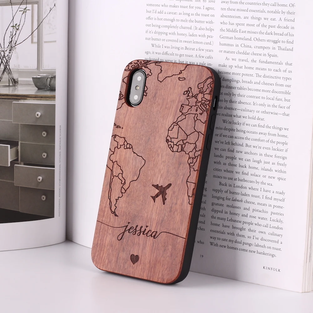 Карта мира Король Лев компас ананас персонализированный пользовательский деревянный чехол для телефона для iPhone 11 Pro Max XS Max 7 7Plus 8 8Plus X