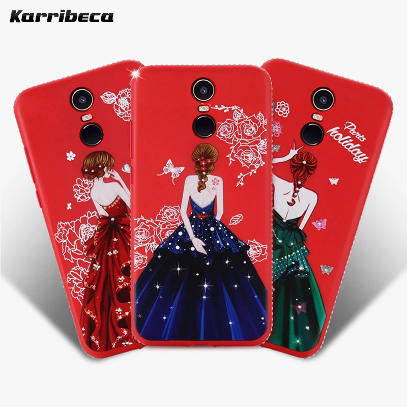 dress girl silicone case redmi 5 plus (6)