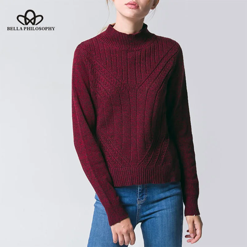 Wonder 2018 new Winter Casual Women Sweater Full Sleeve O-Neck Female Pullovers Solid Simple Side Slit Women Clothes
