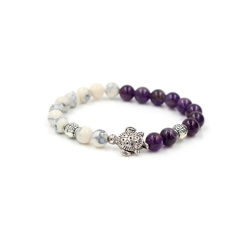 

Fashion Natural 8MM Natural Lava Stone Beads Sea Turtle Bracelet Elastical Strand Bangle Drop Shipping Yoga Animal Jewelry Gift