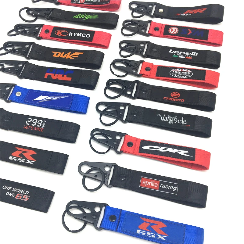 

Motocross Embroidery Key Holder Chain Collection Keychain for BMW Aprilia Suzuki Triumph KTM HONDA Motorcycle Strap Key Ring Key