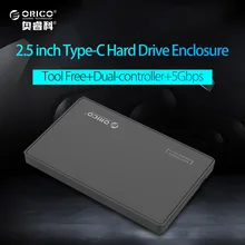 ORICO 2.5″ HDD Case Caddy USB 3.1 Type C to SATA External Hard Disk Drive Enclosure for 9.5mm HDD SSD Support UASP