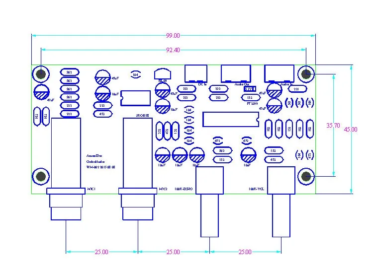DIY PT2399 Плата усилителя цифрового микрофона караоке пластина преусилитель