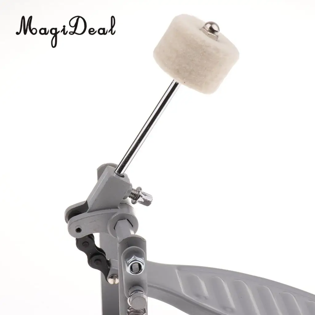 Aluminium Alloy Single Spring Bass Drum Pedal Adjustable Stroke with Drum Wool Beater For Percussion Replacement Accessories