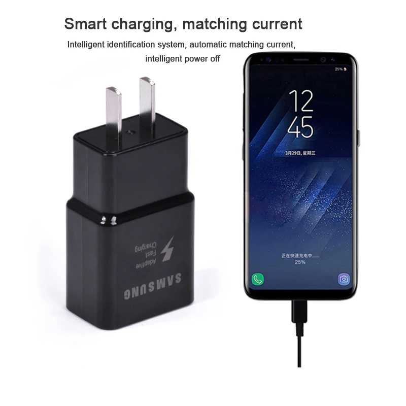 Samsung оригинальная usb зарядка Type C штепсельная вилка европейского стандарта для