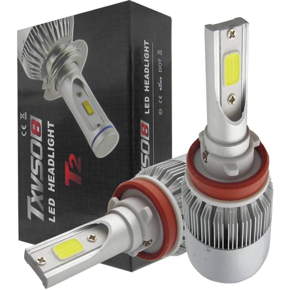 TXVSO8 2Pcs/Set 110W/Pair Car LED Headlight Kit H11 COB LED Head Lamp
