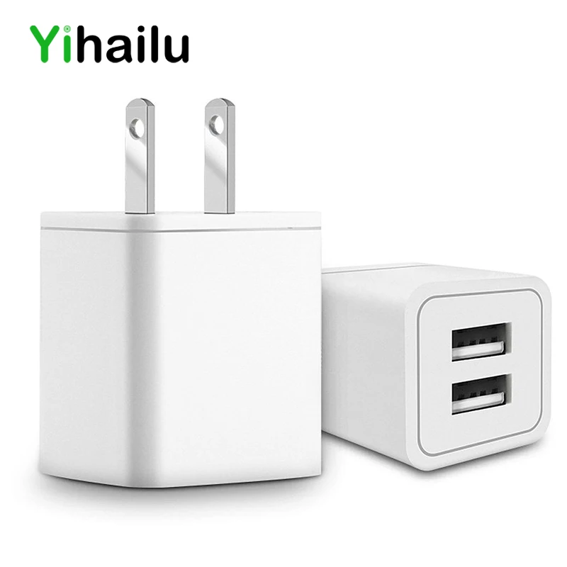 

2 USB Port 5V 2.1A Travel Home Wall Charger US Plug Short Circuit/Overcurrent and Overvoltage/Overload Protect Charging Adapter