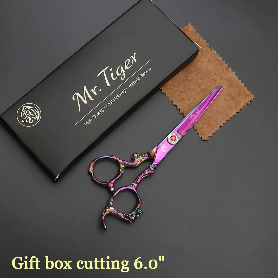 Японские Стальные 5,5 6,0 дюймовые Профессиональные парикмахерские ножницы, ножницы для стрижки волос, парикмахерские ножницы, инструменты, парикмахерские ножницы для стрижки волос - Цвет: gift box cutting