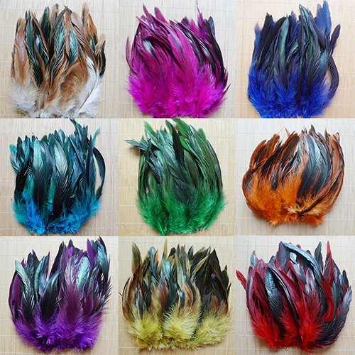 50pcs 13 20cm Natural Beautiful Cock Rooster Tail Feathers For Diy