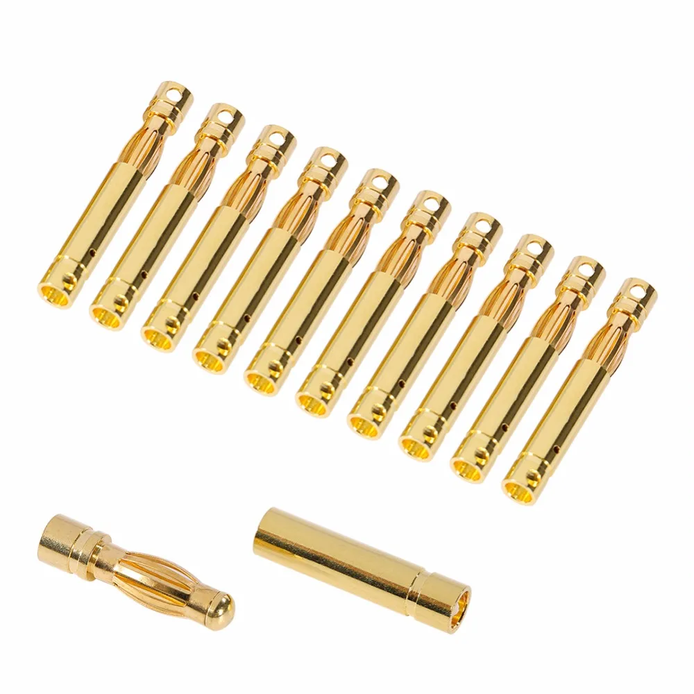 10 pair 4mm Banana Plugs Adapter+Shrink Tubing Gold Plated Bullet