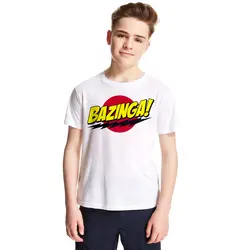 Теория большого взрыва Детские футболки Bazinga 2018 Шелдон хлопка с короткими рукавами детские футболки для мальчиков и девочек Cooper футболка