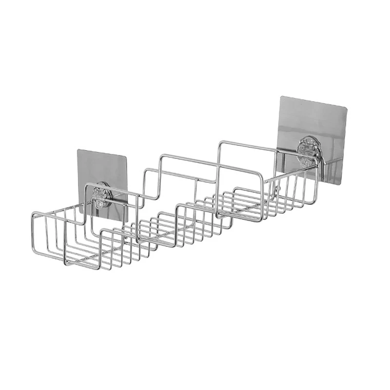 

Nail-Free Stainless Steel Bathroom Corner Frame Cosmetics Rack With Single Bathroom Shelf Strong Suction Cup Towel Rack Toilet