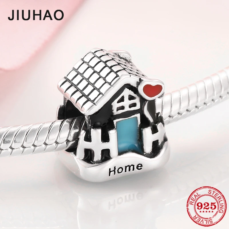 Сказочные 925 пробы серебряные бусины happy hut home, Подвески, подходят к оригиналу Pandora, очаровательный браслет, браслет, изготовление ювелирных изделий