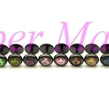 Черный Популярные Серьга Стад ногтей Спутниковое Камень 8 мм 20 видов цветов 16 г мяч Рекламные подарков штангой Титан