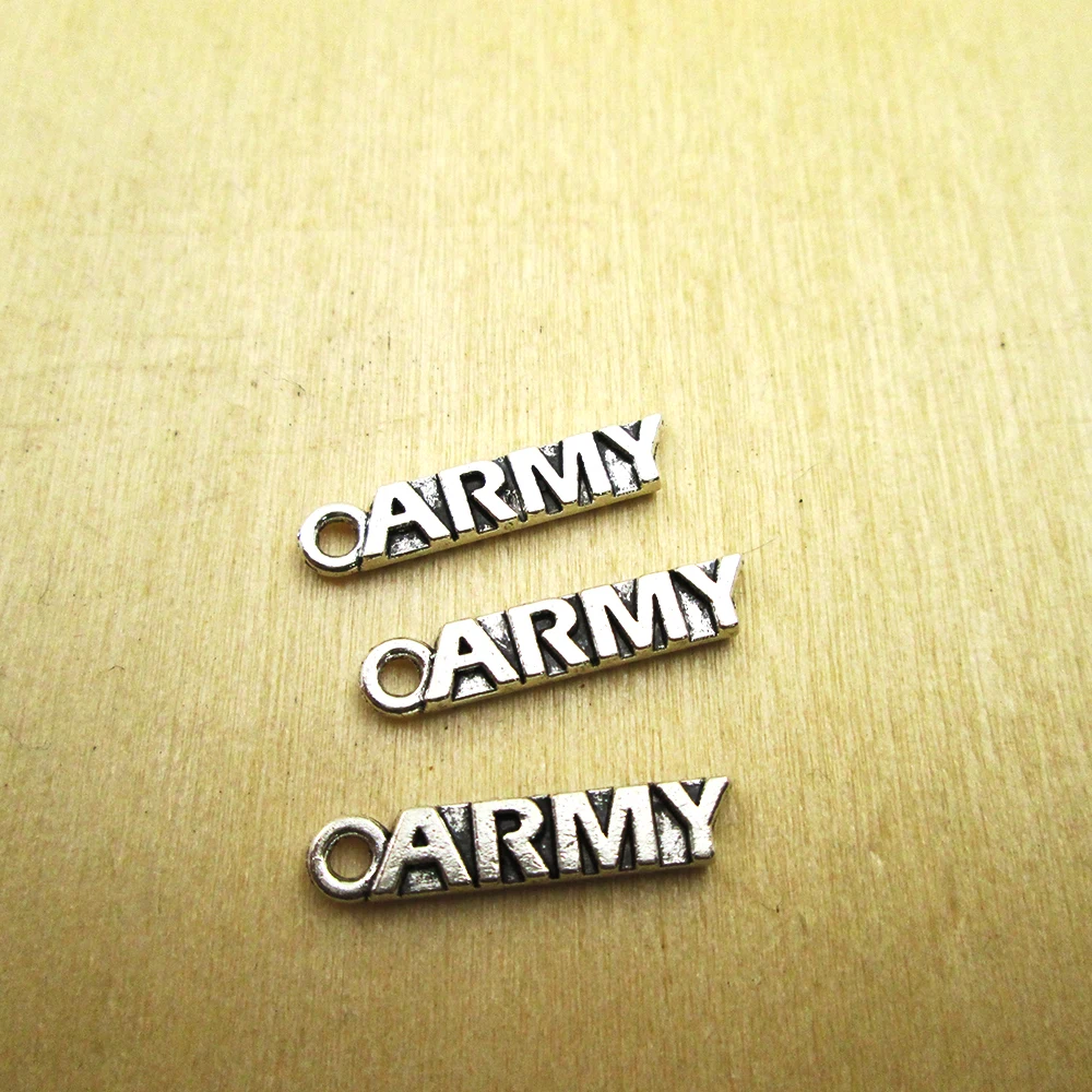 25 шт. 19x5mmArmy подвески античные серебряные армейские Подвески diy ожерелье/браслеты