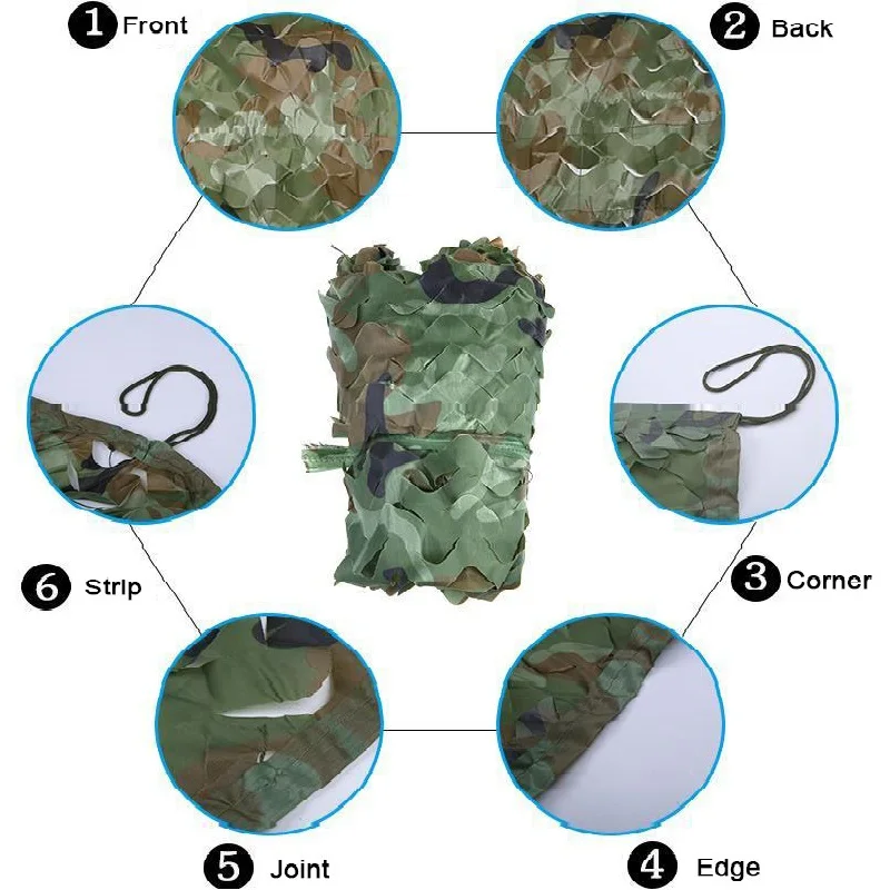 5X10FT Camo Netting Woodlands Leaves Camo Cover Hunting Birthday Party Decoration Netting Military Jungle Camouflage Net 