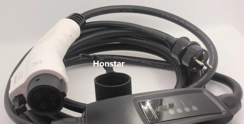 J1772  EVSE 5m / 6m cable input ev plug white Duosida level 2 <br />Charger 16A Type 1 schuko for electric car Charging-in Battery Cables <br />