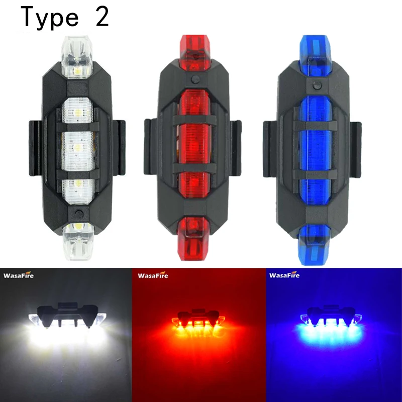 Excellent WasaFire New Bicycle Rear Light Fietsverlichting Red Blue Bike Tail Light Luz Bicicleta Farol Bike Led Lanterna Cycling Light 4