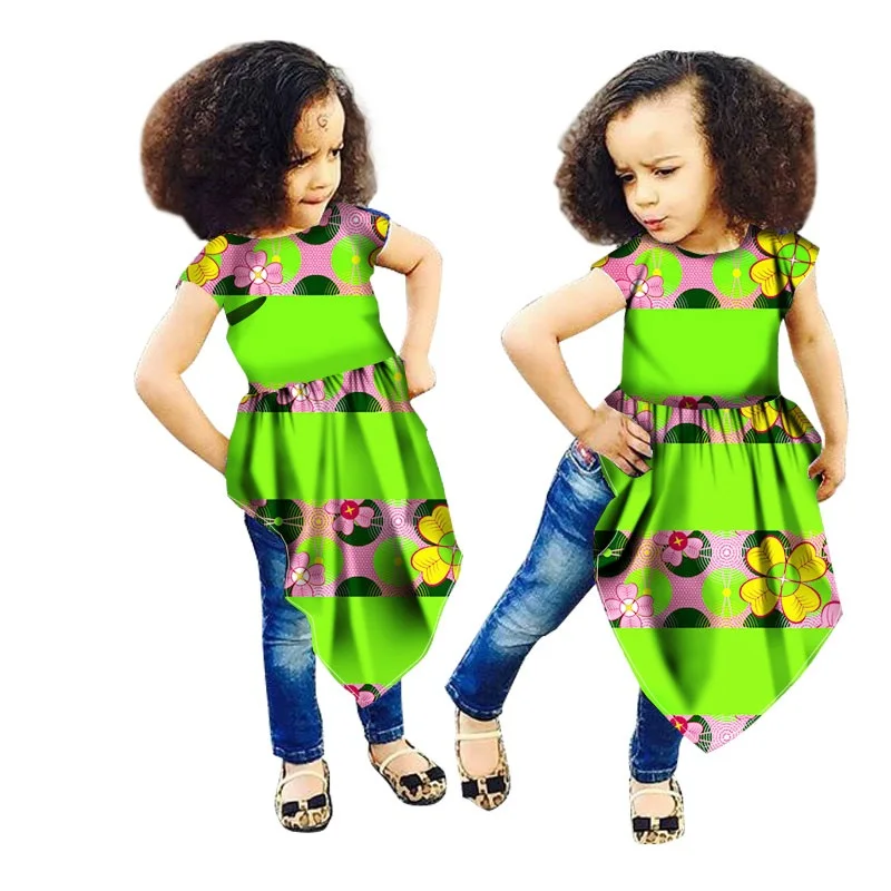 Рубашка в африканском стиле африканские традиционные платья Дашики Специальное предложение хлопковая одежда для девочек в африканском стиле г. модный стиль детей