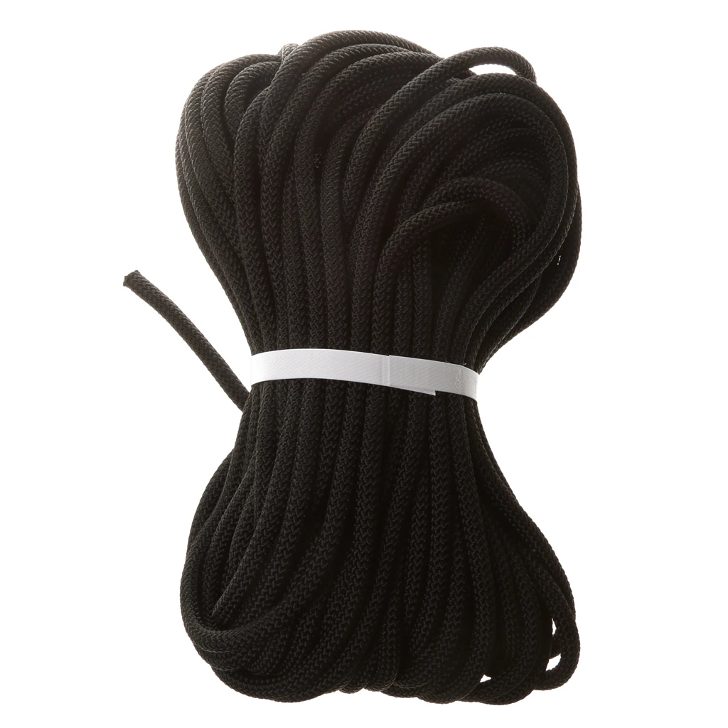 Climbing Rope Safety Sling Rappelling Rope Auxiliary Cord 30m Black