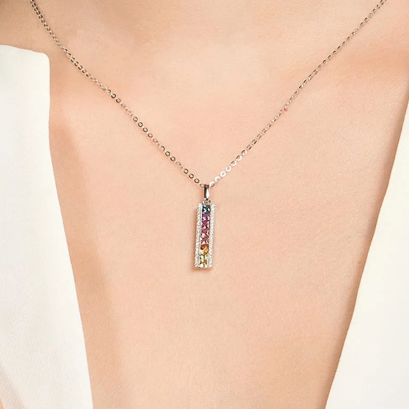 S925 Sterling Silver Necklace Square 