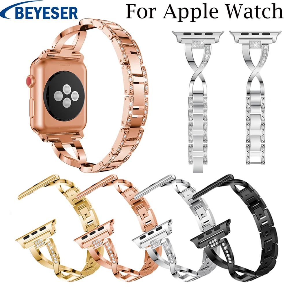 Ремешок для Apple Watch, 42/44 мм, черный, золотистый, нержавеющая сталь, металлический сменный Браслет, ремешок для Apple Watch iWatch, ремешок 38/40 мм