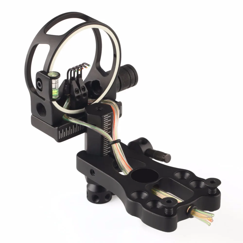 NEW Fibre Optic 5 Pin Archery Bow Sight w/LED Light Hunting For