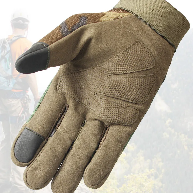 Новые мужские тактические перчатки зимние военные армейские противоскользящие перчатки Полные Пальцы Пейнтбол Стрельба страйкбол боевые резиновые перчатки