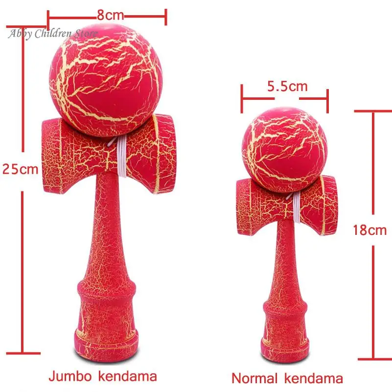 Abbyfrank 25 см полный трещины Jumbo Профессиональный Kendama деревянная игрушка Большой