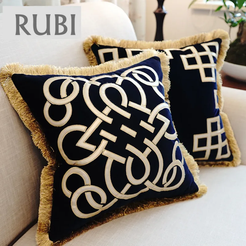 Goede Europese Geborduurde luxe kussenhoes decoratieve sierkussen case sofa kantoor home decor zonder innerlijke