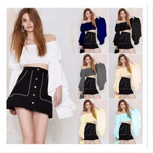 Новая женская сексуальная футболка с открытыми плечами и вырезом-бабочкой