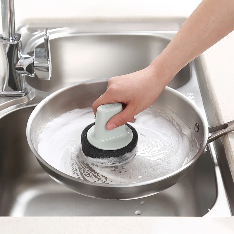 Кухонный горшок Очиститель скруббер для мытья посуды чаша с поддоном для удаления пятен сковорода щетка для раковины ГУБКА СКРАБ для чистки протирания аксессуары