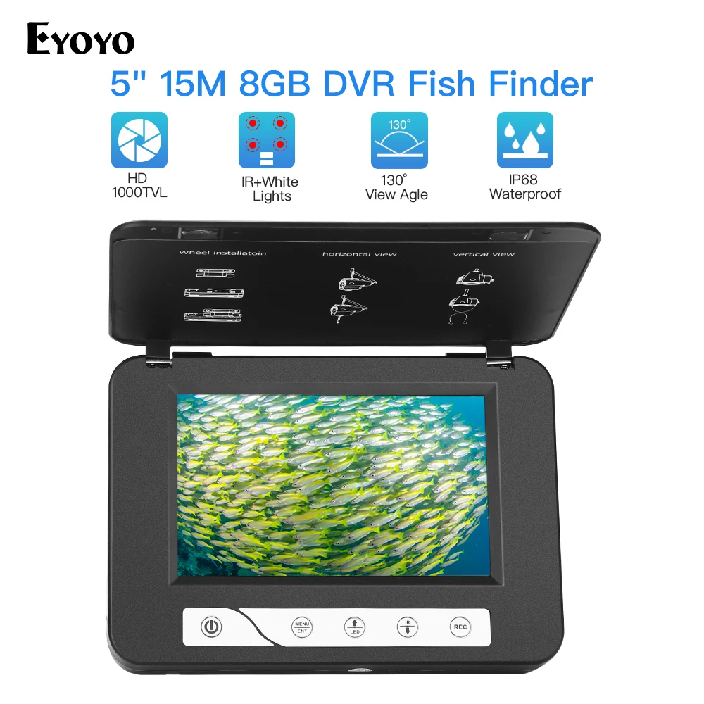 Eyoyo EF15R الأصلي 15 M 1000TVL تحت الماء الجليد الصيد كاميرا 5 \