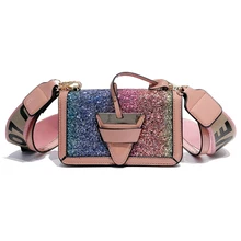Bling Lentejuelas mini pu hombro del partido Bolsas mensajero Bolsas tirantes anchos hombro crossbody bolso diseñador bolso SAC principal