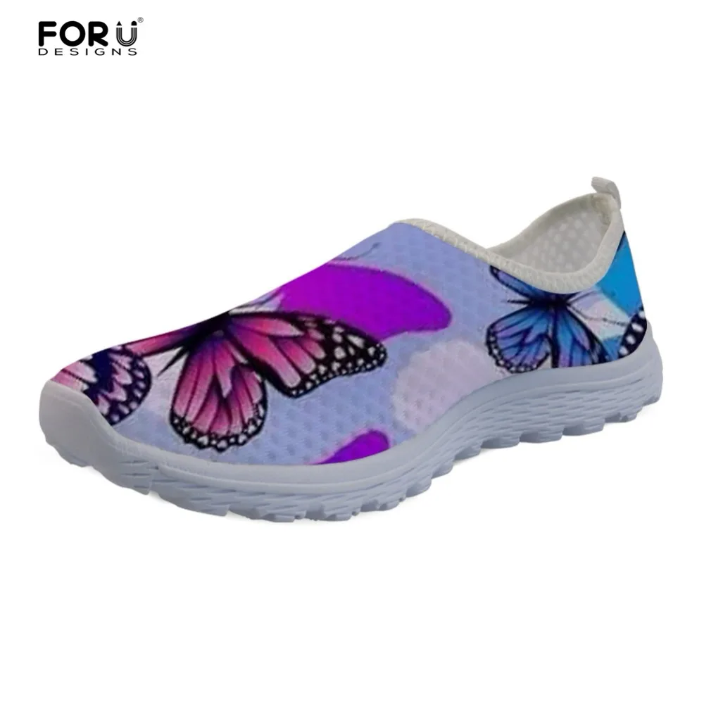 

FORUDESIGNS Flats Walking Shoes for Women Casual Sneakers Summer Cute Butterfly Prints Women's Loafers Shoes Woman Beach Zapatos