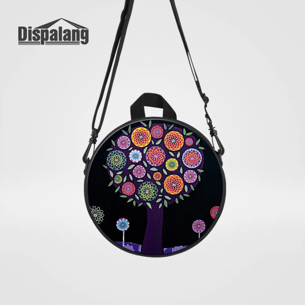 

Dispalang Flower Tree Print Small Round Backpack For Womens Kids Kindergarten School Bag Mini Shoulder Bags Mochila Infantil