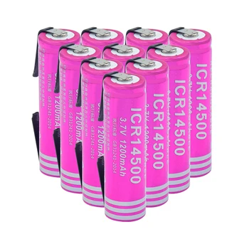 

6/8/10 Pcs New 14500 Li-ion Lithium Battery Rechargeable 3.7 V 1200mAh Button Top 14500 Cells For Torch Flashlight LED Light