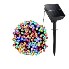 Светодиодный свет шнура 22 м 200 светодиодный Солнечные Строка лампы Открытый Фея лампа Водонепроницаемый открытый сад украшения Рождественские огни